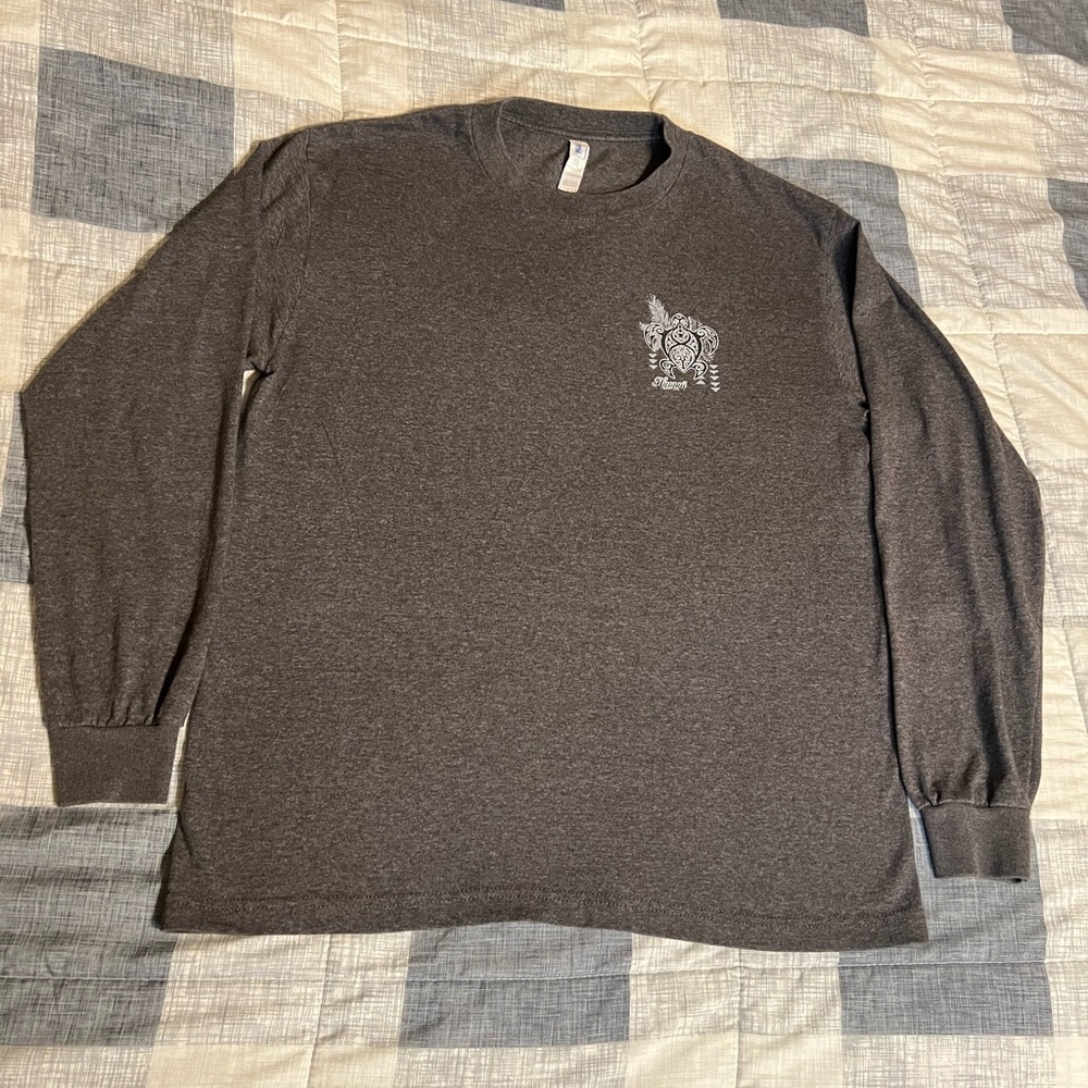 Gray Long Sleeve Shirt with Turtle Design
